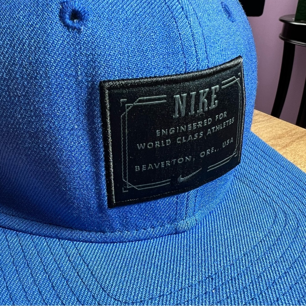 Nike: Engineered For World Class Athletes: Beaverton, Oregon - Blue Wool OS Hat - Picture 3 of 9